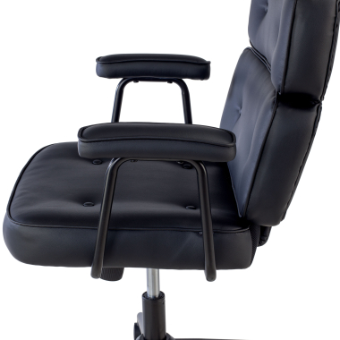 chaise de bureau noir royale simil cuir accoudoirs fixes 6