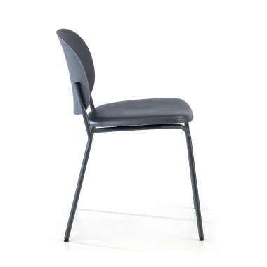 chaise de conference noir mila plastique sans accoudoirs 4
