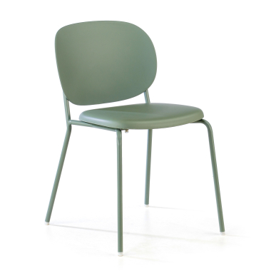 chaise de conference vert mila plastique sans accoudoirs 1
