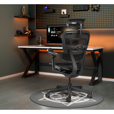 chaise ergonomique noir structure noire maille accoudoirs reglables 4d soutien lombaire appui tete 2
