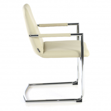 occasion chaise de bureau beige dallas simil cuir accoudoirs fixes 7