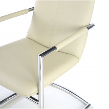 occasion chaise de bureau beige dallas simil cuir accoudoirs fixes 5