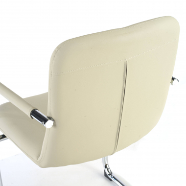 occasion chaise de bureau beige dallas simil cuir accoudoirs fixes 6
