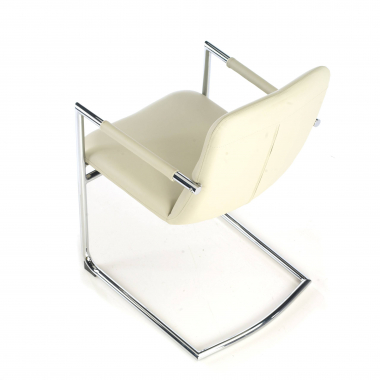 occasion chaise de bureau beige dallas simil cuir accoudoirs fixes 4
