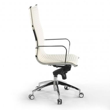 occasion chaise de bureau blanc brenton simil cuir accoudoirs fixes 6