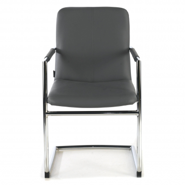 occasion chaise de bureau gris dallas simil cuir accoudoirs fixes 3