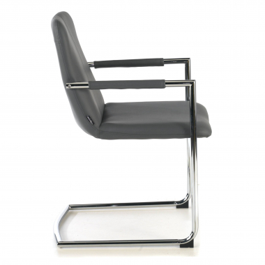 occasion chaise de bureau gris dallas simil cuir accoudoirs fixes 4