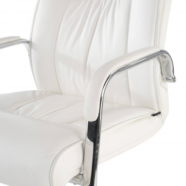 occasion chaise de bureau blanc atlanta cuir authentique accoudoirs fixes 8