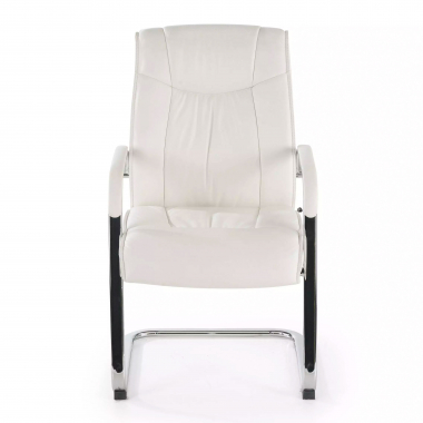 occasion chaise de bureau blanc atlanta cuir authentique accoudoirs fixes 3