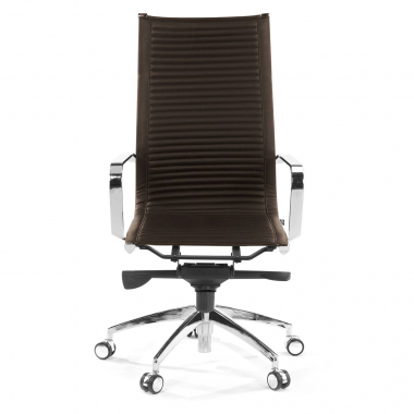 occasion chaise de bureau marron brenton simil cuir accoudoirs fixes 3