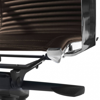 occasion chaise de bureau marron brenton simil cuir accoudoirs fixes 4