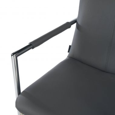 occasion chaise de bureau gris dallas simil cuir accoudoirs fixes 7