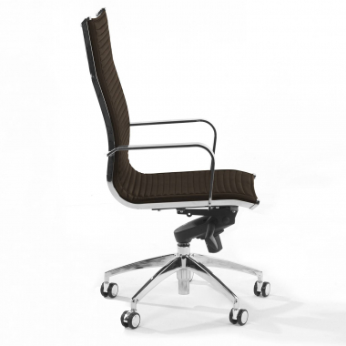 occasion chaise de bureau marron brenton simil cuir accoudoirs fixes 7