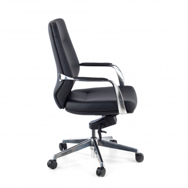 occasion chaise de bureau noir rabat simil cuir accoudoirs fixes 4