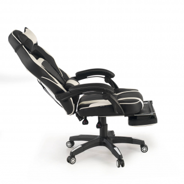 occasion chaise de bureau blanc logan simil cuir accoudoirs mobiles 6