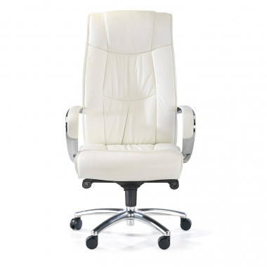 occasion chaise de bureau blanc atlanta cuir authentique accoudoirs fixes 3